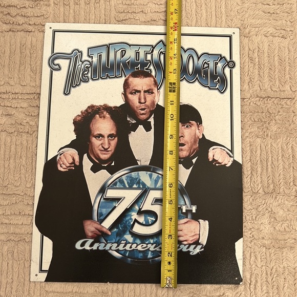 THE THREE STOOGES 75TH ANNIVERSARY METAL SIGN - Picture 11 of 16